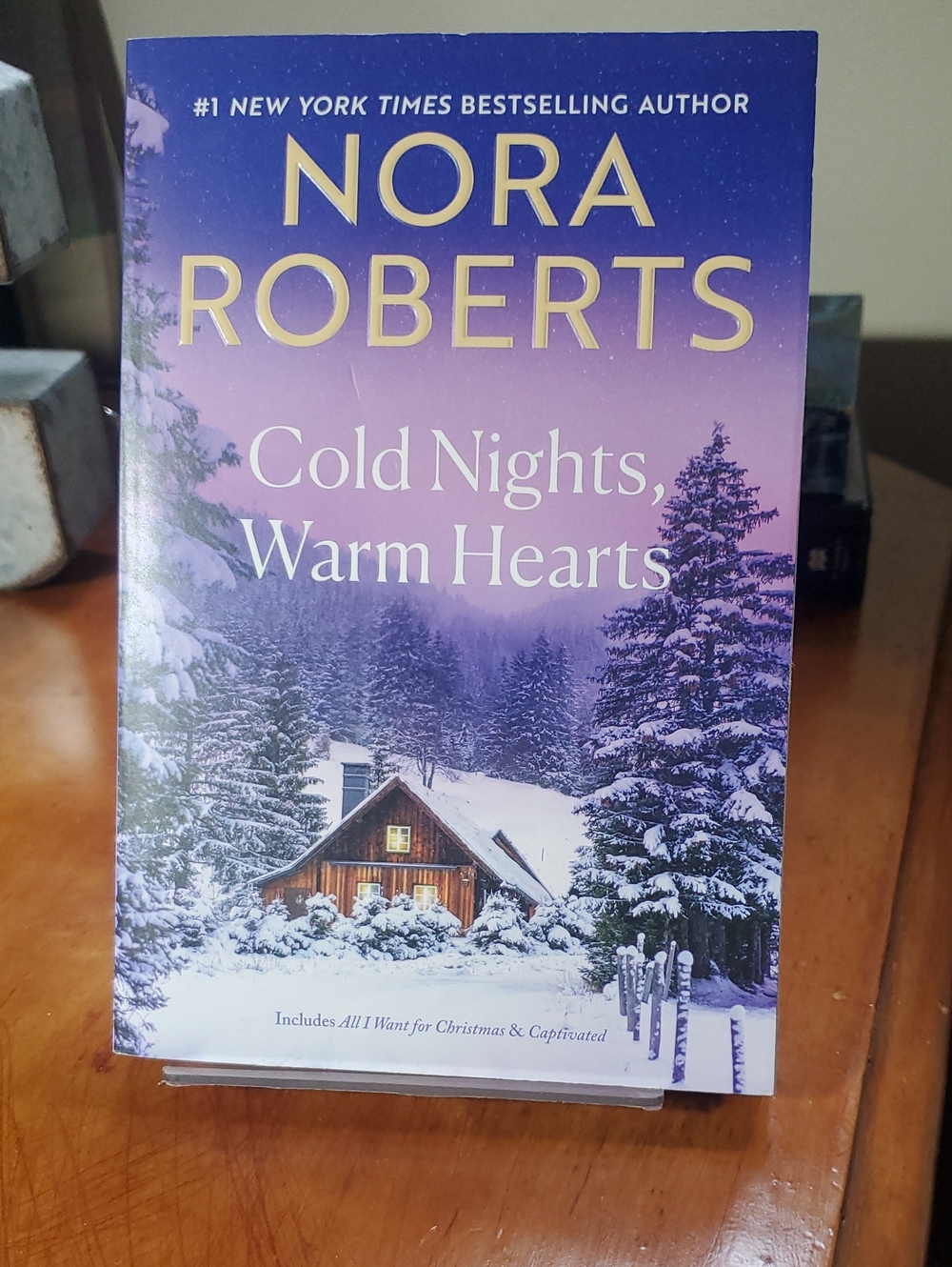 Cold Nights, Warm Hearts By Nora Roberts — Purple Snowy Cover